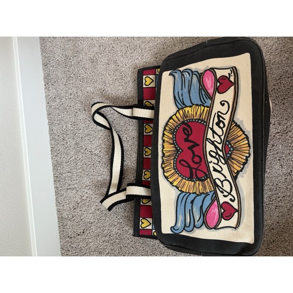 Brighton Queen Of Love Tote Canvas‎ Bag Of Hearts Poker Vegas Purse Valentines - Picture 4 of 5